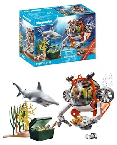 PLAYMOBIL | Promo Pack | Schatzsuche mit U-Boot | Spielzeug ab 4 Jahren | Geschenk für Kinder | Fördert Kreativität & Abenteuerlust | Unterwasser-Abenteuer mit Figuren & Zubehör | 71860