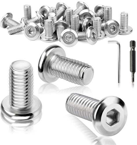 TXXATX 25 Pezzi Viti a Testa Piatta M5x20mm in Acciaio Inox A2 Viti a Testa Bombata con Brugola Filetto Completo con Chiave e Inserto per Cacciavite Ideali per Montaggio e Manutenzione