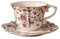 Tasse à café en porcelaine anglaise - 200 ml - Tasse à thé et soucoupe de style européen - Rétro luxe - Doré - Pour le thé de l'après-midi - Rose rouge