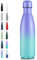Volhoply 500ml Insulated Stainless Steel Water Bottle, Double Wall Vacuum Flask, Keeps Cold 24h & Hot 12h, Available in Packs of 1 or 4（Purple Blue,1 Pack）