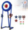 Jeu De Lancer De Hache Et De FléChettes, Jeu De FléChettes Avec 2 Haches, 2 FléChettes à Six éToiles Et 2 FléChettes, Jeu De FléChettes Pliable Et SûR, Pour Enfants, Adultes,Blue-Round