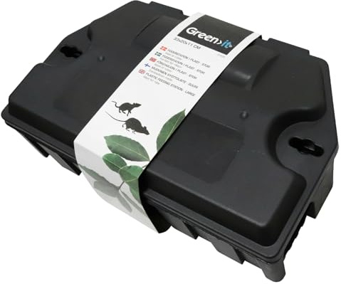 HOME IT® Garden große Köderbox 33×20×11 cm | Rattenköderstation mit Zwei Eingängen | Giftbox mit separater Kammer und Haltestiften | Schädlingsbekämpfung für Haus und Garten