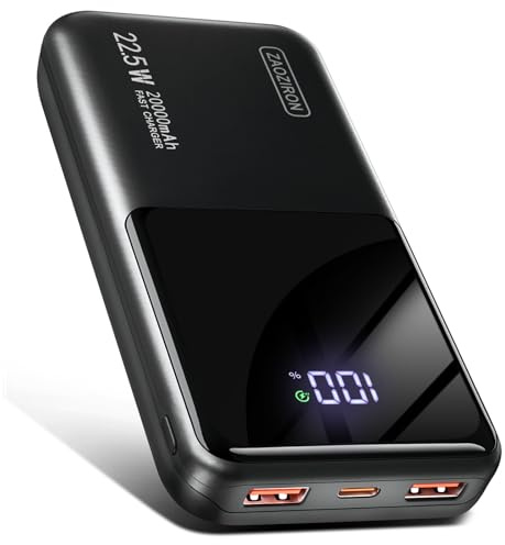 Portable Power Bank 20000mAh 22.5W Power Bank with PD20W Fast Charging, PD3.0, QC4.0 USB-C Output and Input, Featuring LCD Display, Suitable for Smartphones, Smartwatches, Outdoor Equipment, etc.