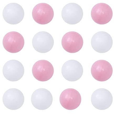 KICHOUSE 100 Piezas Bolas de de Plástico Juguete para Bebés y Colores Rosa y Blanco para Casa o Jardín