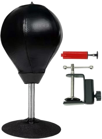 Tisch Boxsack, 15x36cm Schreibtisch Punchingball für Büro, Aktualisierte Version Mini Boxball gegen Stress, stehende Boxbirne