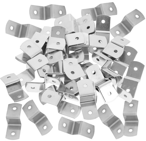 HONMEET 100 Pezzi Clip a Z per Piani Tavolo in Acciaio, Staffe per Cornici Ganci per Quadri, Elementi di Fissaggio per Tela Offset, Adatti per Supporto Pannelli Cornice e Appenderia
