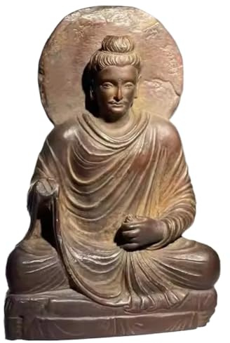 Generisch Gandhara Art Buddha Statue Exquisite Classical Retro Buddha Sitting Statue Ornament Home Art Figurine Decoration Room Decor