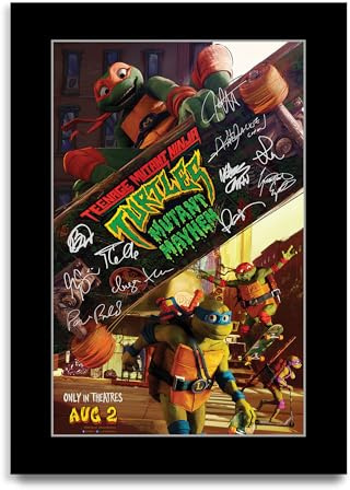 HWC Trading Teenage Mutant Ninja Turtle Mutant Mayhem (2023) Geschenke Geduckter Poster Signiertes Autogramm Foto für Fans von Film Memorabilien (ID-003804) - A4 Nur Druck