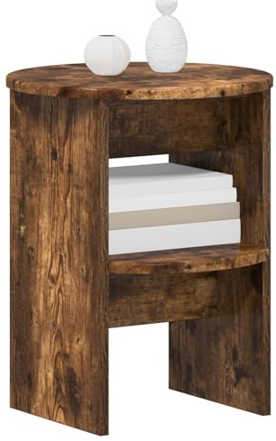 vidaXL Seitenschrank Geräucherte Eiche Ø40 x 50 cm Holzwerkstoff, Wohnzimmer, rechteckige Aufbewahrung, moderner Sideboard, robuster Schrank, feuchtigkeitsbeständig, platzsparend