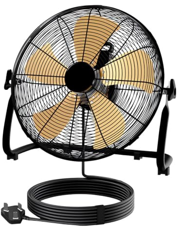 Ventilatore da Pavimento con 5 Pale in Alluminio, 80 W-145 W, 4 Velocità