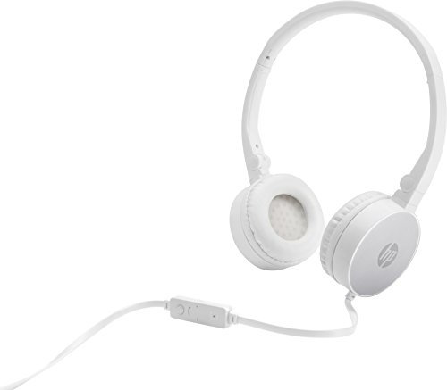 HP H2800 - Casque Audio Filaire avec Microphone (Tablette, Smartphone, Ordinateur Portable) - Blanc/Argent