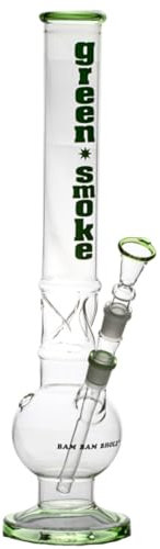 Weedness Glas-Bong 18,8 mm Schliff Ø 50 mm 44 cm hoch Green Smoke - Eisbong Icebong Bongzubehör Set Percolator Glasbong