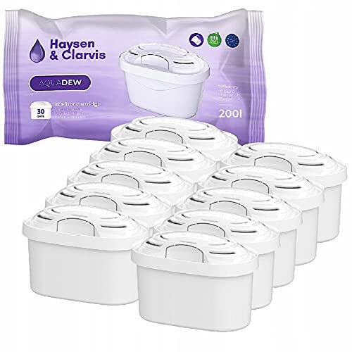 Haysen & Clarvis Cartouche Filtrante pour Carafe - Compatible avec Brita Maxtra, AmazonBasics (Lot de 10)