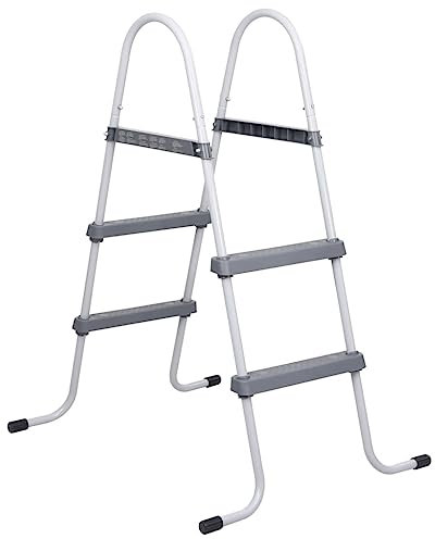 Scala per piscina e spa, 84 cm, in acciaio, colore: grigio