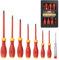 XOOL 8-teilig 1000V VDE Isolierte Elektriker Schraubenzieher Set, Magnetische Spitzen, Ergonomische Rutschfeste Griffe, Chrom-Vanadium-Stahl, Medium, Präzise Schlitz- und Kreuzschlitz