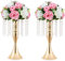 LANLONG Soporte de candelabro de Cristal de imitación acrílico - Florero, Centro de Mesa de Boda, candelabro para decoración de Eventos de Boda