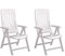 RESOL Blanes Set mit 2 Gartenstühlen, neigbar, 5 Positionen, mit hoher Rückenlehne und Armlehnen, zusammenklappbar, leicht und bequem, mit Multipositionierung, Weiß
