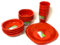 Small Plastic Dinnerware Set 16 Pcs (Red)