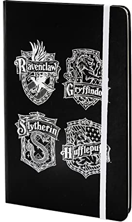 United Labels Harry Potter Notizbuch - Hogwarts Hardcover liniert 80 Blatt mit Gummiband Schwarz 13 x 21 cm