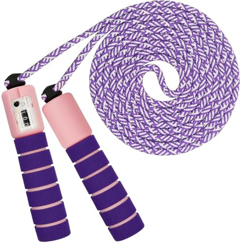 Springseil Sport Kinder,Springseil Speed Rope,Skipping Rope,Fitness Springseil,Speed Jump Rope mit Schaumstoffgriff,Springseil mit Zähler,Verstellbarer Springseil,Springseil für Kinder