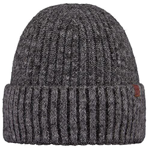 Barts Herren Beanie Wyon einfarbige Wintermütze 0537 Dark Heather 19
