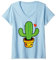 Damen Süßes Kawaii-Kaktus-Outfit für Kaktus-Liebhaber T-Shirt mit V-Ausschnitt