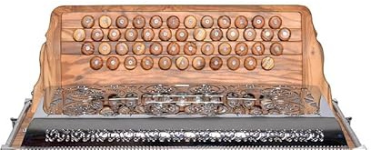 Steirische Harmonika Knöpfe 50 Stück Olive inkl. Schrauben – Diskantknöpfe aus Olivenholz, hochwertig, langlebig, edle Optik, ideal als Ersatz oder Upgrade für Steirische Harmonika & Akkordeon