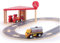 Udeas Tankstellenspiel Set mit Zwei Fahrzeugen, Autorennbahn Holz mit LKW Tankstellenfahrzeugen, Spielzeug-Tankstelle mit Holzautobahn