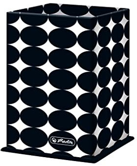 herlitz Köcher aus Pappe, rechteckig, Motiv: Just Black, 1 Stück