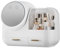 Organizador de cosméticos, maquillaje, caja de maquillaje, caja de belleza, cajón con tapa, espejo LED para vestidor, baño, dormitorio (color blanco)