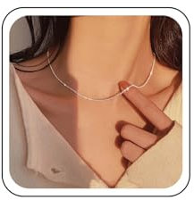 Wendalern Glitzernde Schleierkraut Halskette Kristall Gedrehtes Seil Kette Halskette Silber Glänzend Schlüsselbein Halskette Minimalismus Dünne Halskette Kette Schmuck Für Frauen Mädchen