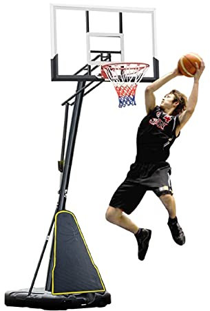 Basketballkörbe Kinder Basketballkorb Für Erwachsene Im Freien, Home Hebbarer Mobiler Dunk-Basketballständer, Hochfeste PC-Rückwand Und Solider Reifen (Size : 130X82CM/51X32IN)