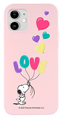 Snoopy Offizielle Schutzhülle für iPhone 12-12 Pro Love Ultra Weich zum Schutz Ihres Handys, Schutzhülle aus flüssigem Silikon mit offizieller Lizenz