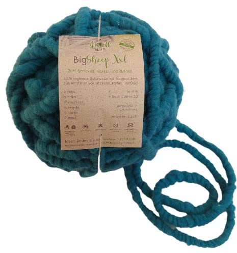 Teppichgarn zum häkeln/dicke Wolle zum stricken/Sitzkissen häkeln/Wolle für Teppich häkeln (200g Türkis)