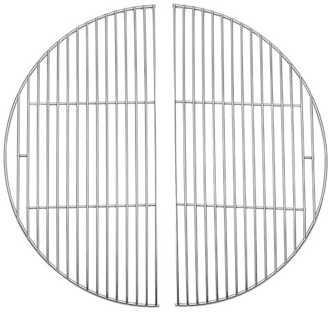 Kenmeister Chef 2er-Pack Edelstahl-Halbmond-Kochrost, kompatibel mit Kamado Joe Big Joe Serie, XL Big Green Egg und anderen runden 61 cm Holzkohlegrills