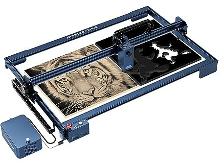 ATOMSTACK A20 Max Laser Graviermaschine 850x400mm mit Automatische Air Assist, 300W Effekt Engraver, 18000mm/min Stabile X-Achse Holz Gravieren Schneiden, Groß Skulptur Bereich, Tankkettenkabelbaum