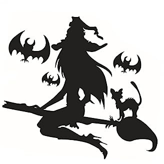HOMSFOU Halloween Wandtattoos Hexen Und Fledermäuse Fensteraufkleber Wiederverwendbar Abnehmbar Wasserdicht Für Party Dekoration
