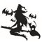 HOMSFOU Hexenwandtattoo Halloween Wandaufkleber Abnehmbar Hexen- Und Fledermausaufkleber Wandtattoo Aufkleber Dekorativ Hexenaufkleber Halloween Wandtattoos Fenster Dekorative Gemälde