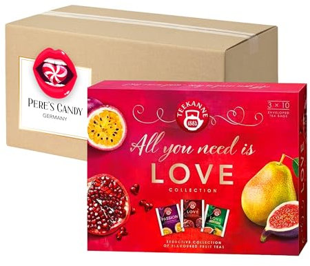 Pere's Candy Bundle für Teekanne LOVE Fruits Collection Box 3 x 10 Beutel Früchtetee + Pere's Candy Geschenk