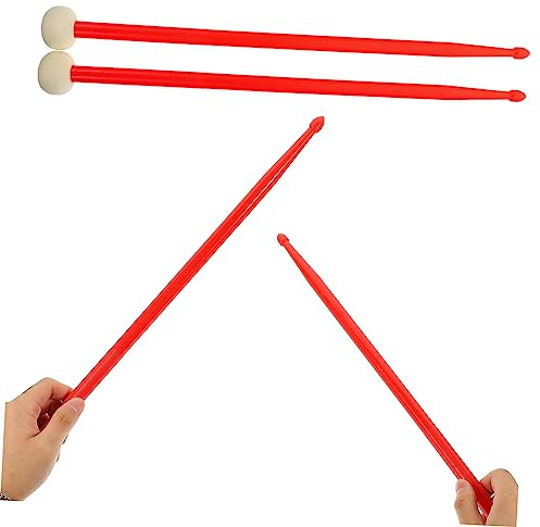 SUPVOX 2 Pares Palillo De Tambor Baquetas Para Principiantes Baquetas De Bolsa De Baquetas Amortiguadores De Tambor Cepillos De Tambor Cabeza Doble 5a Tambor De Percusión Sintió