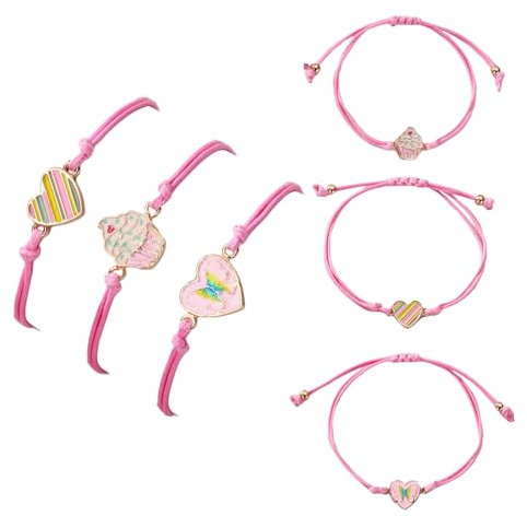 Lucien 3 Stück Armband Mädchen, Freundschaftsarmband Kinder Einstellbare Geflochten Armband, Regenbogen Rrmband für Mädchen Geschenke und Kinder Mitgebsel Kindergeburtstag (Eis)