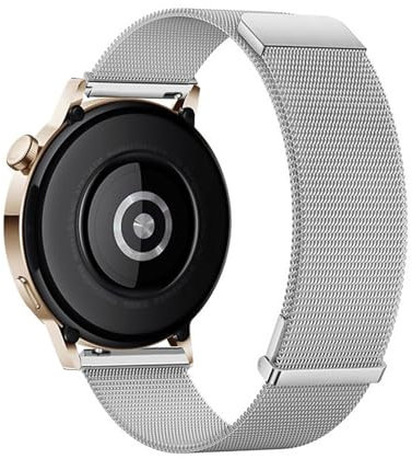 KUWAI Armbänder für Huawei Watch GT3 42mm Armband, Mesh Metall Rostfreie Stähle Magnetisch Armband für Huawei Watch GT 3 42mm Armbänder Schweißfest Business Uhrenarmband mit Huawei GT3 42mm (D)