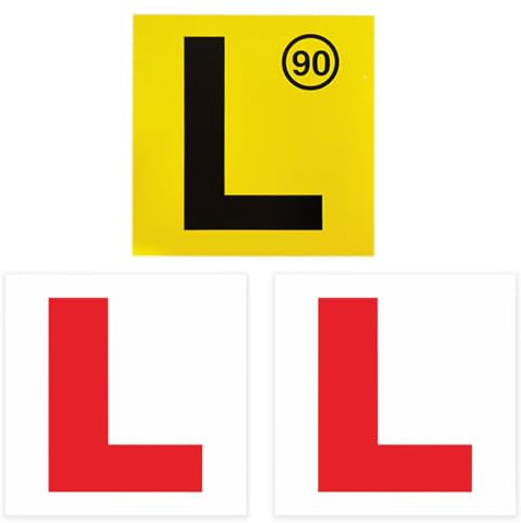 DHKFXKT Fully Magnetic L-Plates, 3 Packs Red, Strong Learner Plates, Flexible, Easy to Apply, Reusable, No Melting, No Blow off without Scratching Painting off