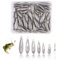 TOKSEO Angelblei 50 Stück Grundblei Angeln, Stromlinienförmige Blei Angeln Heringsblei Birnenblei Karpfenble Angelzubehör 5g/ 10g/ 15g/ 20g/ 30g/ 40g mit 30 Wirbel Angeln, Aufbewahrungsbox