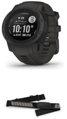 Garmin Instinct 2S –schlanke GPS-Smartwatch mit bis zu 21 Tagen Akkulaufzeit & HRM-DUAL – Brustgurt zur Aufzeichnung von Herzfrequenzwerten, ANT+ & Bluetooth Technologie