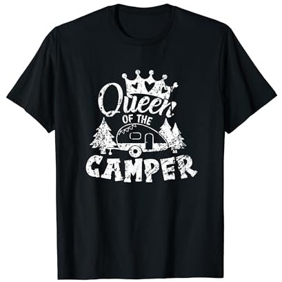 Queen of the Camper Distressed, Wohnmobilreisen, Campingsaison T-Shirt
