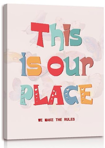 VGICH TwoDays Taylor Room Decor Ästhetische Lyrics Leinwand Poster für Schlafzimmer, This Is Our Place Prints Musik Kunst Wanddekoration für Mädchen Große Vintage Geburtstagsdekorationen (Letter