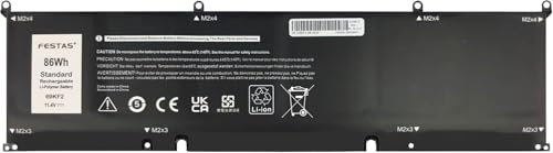 FESTAS 11.4V 86Wh 69KF2 Batterie Compatible avec Dell XPS 15 9500 Precision G15 5510 5511 5515 5520 5550 Alienware M15 R3 R4 M17 R3 R4 Series 8FCTC DVG8M P8P1P M59JH 70N2F Ordinateur PC Portable