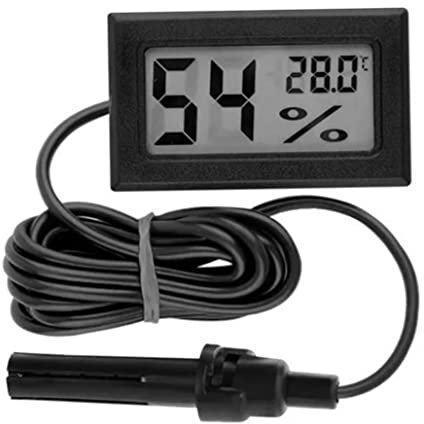 Cndiyald Hygromètre à thermomètre numérique avec sonde externe pour aquarium, incubateur, reptiles et plus - Noir - Part Number: D240729OYO6RS4C06UK