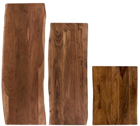 trelevo Waschtischplatte 80x60 cm, Akazienholz massiv 26mm, Tischplatte nussbaumfarben, Baumkantenplatte als Waschtisch für Aufsatzwaschbecken